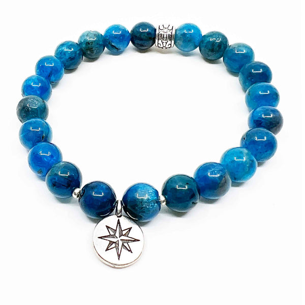 apatite bracelet with north star charm