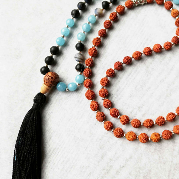 Rudraksha beads for inner peace and balance.